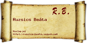 Ruzsics Beáta névjegykártya