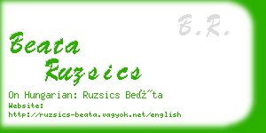 beata ruzsics business card